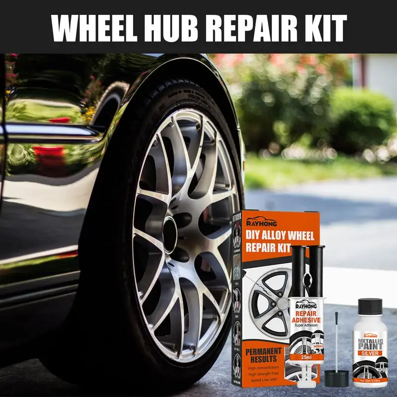 Alloy Wheel Repair Glue Kit Alloy Wheel Repair Kit For Scratch Wheel Repair Adhesive Kit With Anti-Rust Waterproof Protective