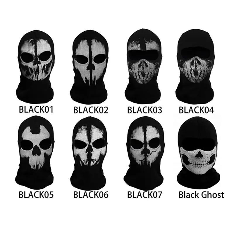 COD Ghost Mask Skull Balaclava MW2 Skeleton Costume Full Head Ski Snood Mask Knitted Windproof Warmer Headwear for Outdoor Sport