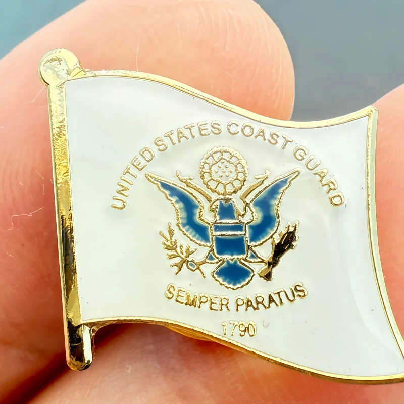 Coast Guard Flag Metal Soft Enamel Lapel Badge Pins Brooches