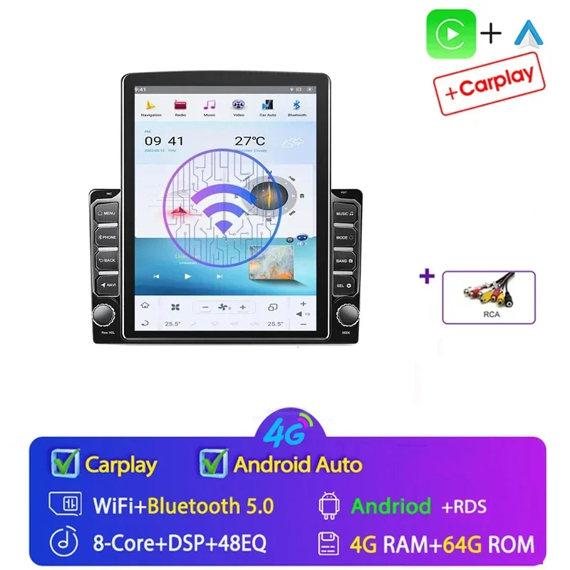 2 Din Android 15 Auto Universele Autoradio multimedia video Speler voor Tesla Type 9.7 inch Stereo Carplay 2din GPS navigatie
