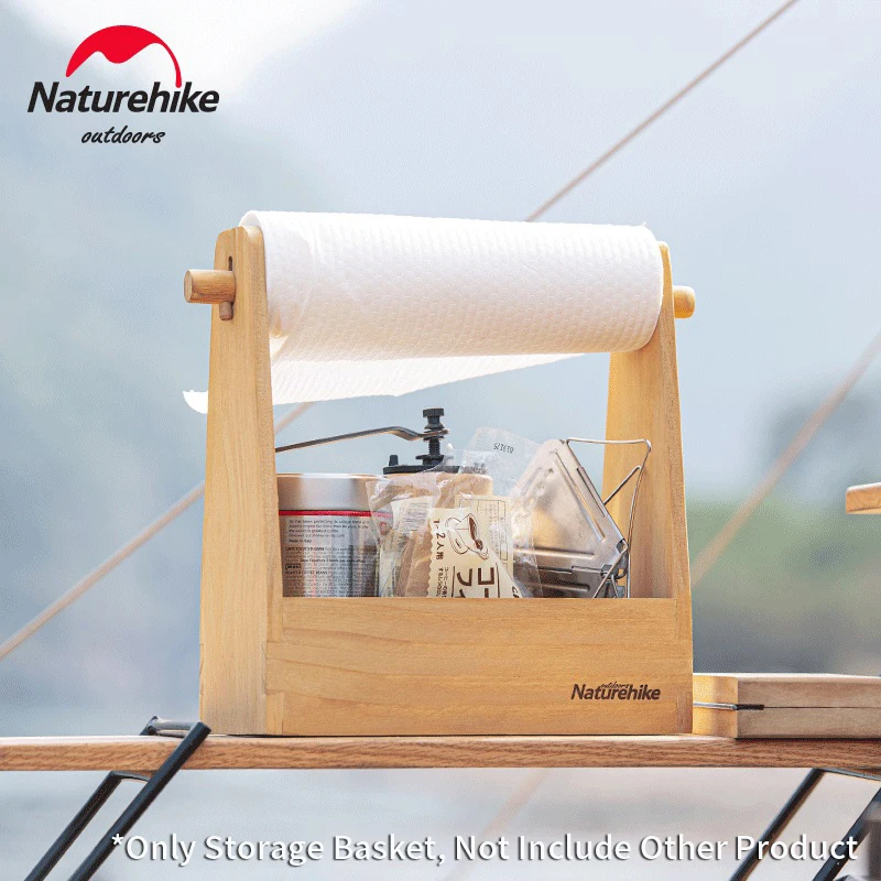 

Naturehike Outdoor Wooden Storage Basket Camping Bbq Picnic Ultralight 0.7Kg Seasoning Box Sundry Storage Tableware Accessories