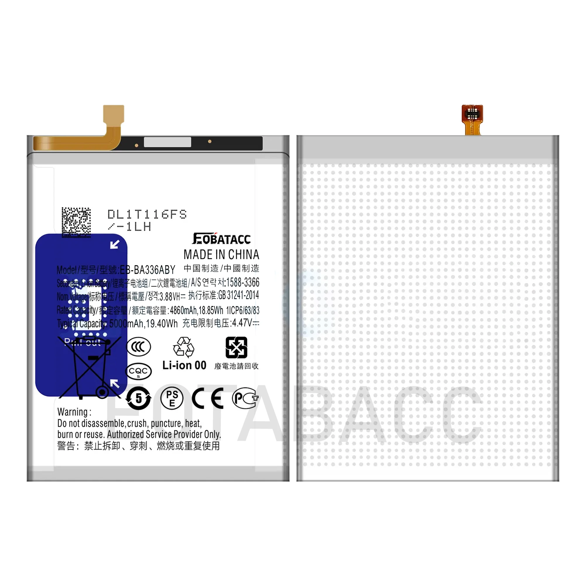 2026 YEARS EOTABACC High Quality 100% Original EB-BA336ABY Battery