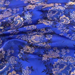 1/2/3m Brocade Floral Satin Fabric Imitation Silk Material for DIY Sewing Handmade Clothes Home Decoration Cloth