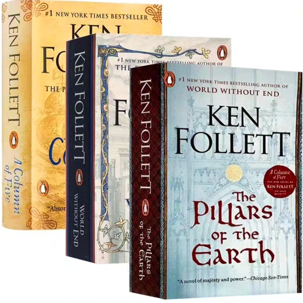 

1 book A Column of Fire, world without end,the pillars of the earth, by Ken Follett In English book
