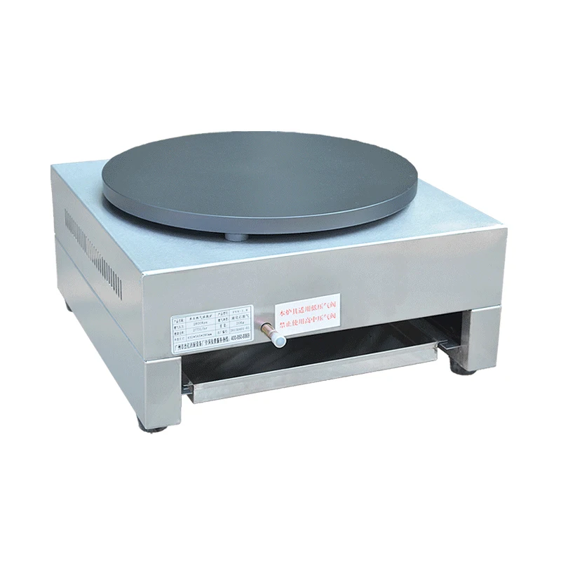 صانع كريب الغاز التجاري لوحة واحدة آلة فطيرة دائرة قطرها 400 مللي متر صانع الخبز الفرنسي فطيرة كريب آلة