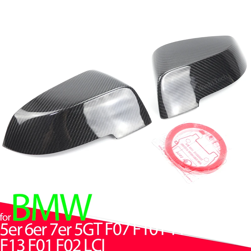 

Real Carbon Fiber Side Mirror cover Cap Sticker for BMW 5 6 7 Series F10 F11 F18 F07 F06 F12 F13 F01 F02 LCI ADD-ON