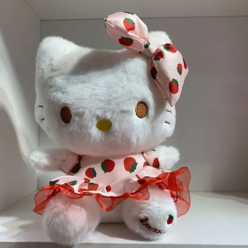 

25CM New Stuffed Anime Skirt Kuromi Plush Toy Sanrio Cute Cartoon Hello Kitty Cat Pillow Doll Kids Lovely Dressed KT Plush Toy