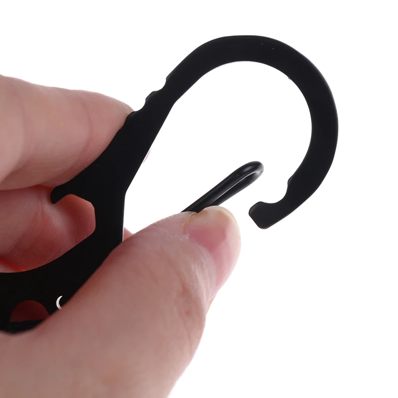 3 In 1 Retractable Badge Steel Wire Cord Pull Key Ring Portable Bottle Opener Hexagonal Wrench Carabiner Car Key Chain EDC Tool