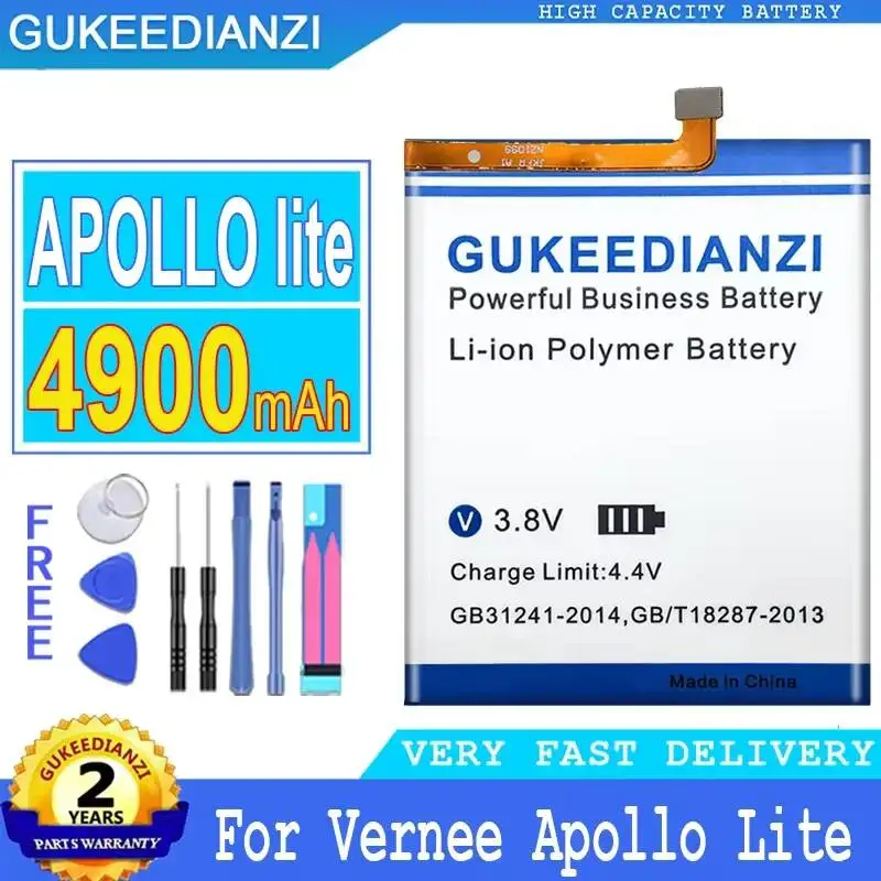 Batería de teléfono móvil de alta compatibilidad para Vernee Apollo Lite SD456074PE 4900mAh