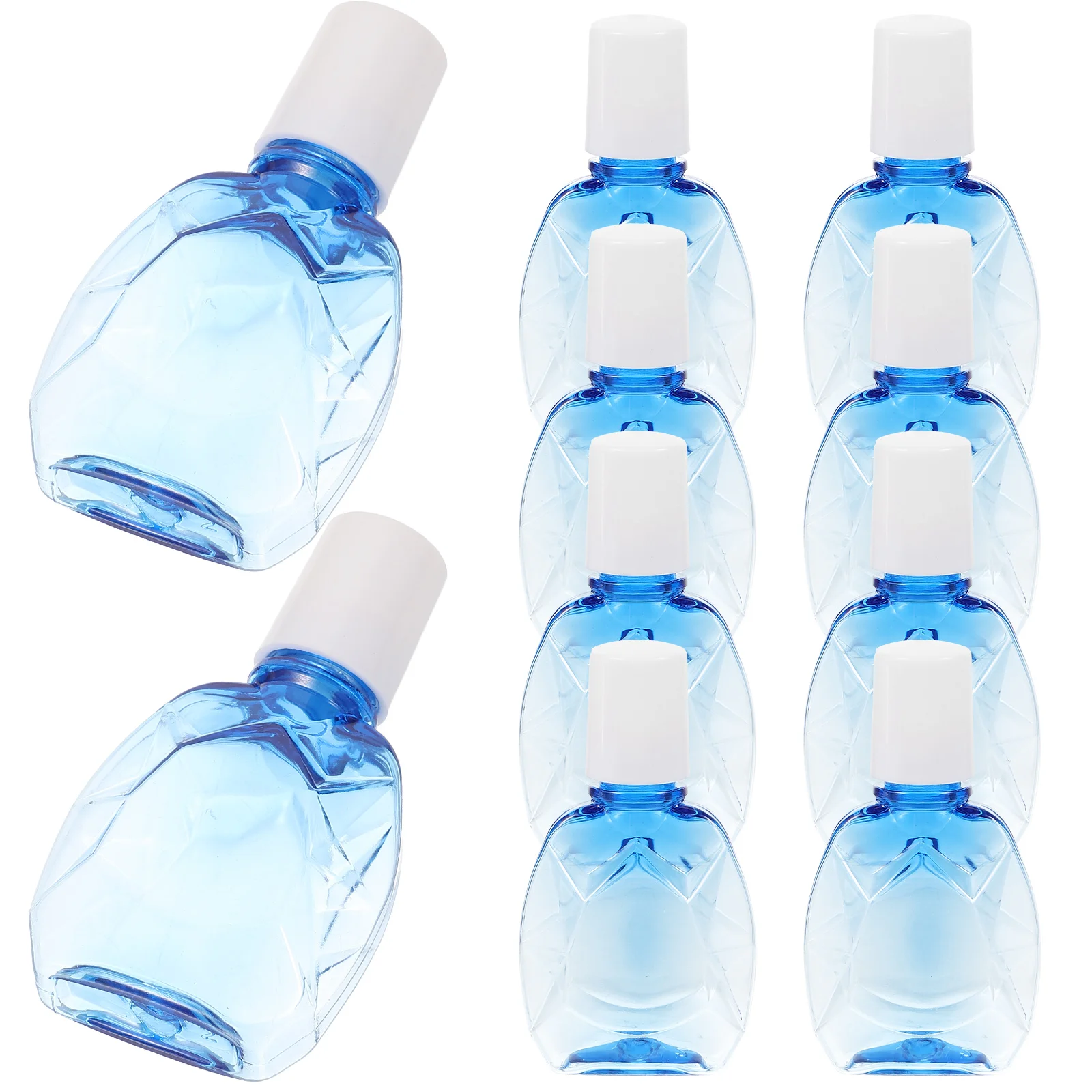 10 Pcs Blue Dropper Bottles Empty Eye Drops Liquid Containers Refillable Sub Pack Samples Plastic Travel Size Applicator Vials