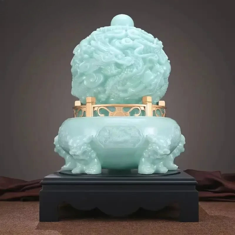 1 piece of resin lucky nine turning Qiankun Ding jewelry for living room and office desktop decoration opening gift