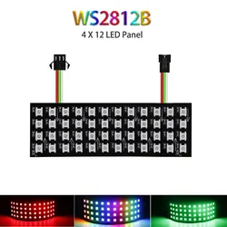 WS2812B Mini LED Digital Flexible Individually Addressable Panel 4X12 48Pixels WS2812IC Module Matrix Screen DC5V