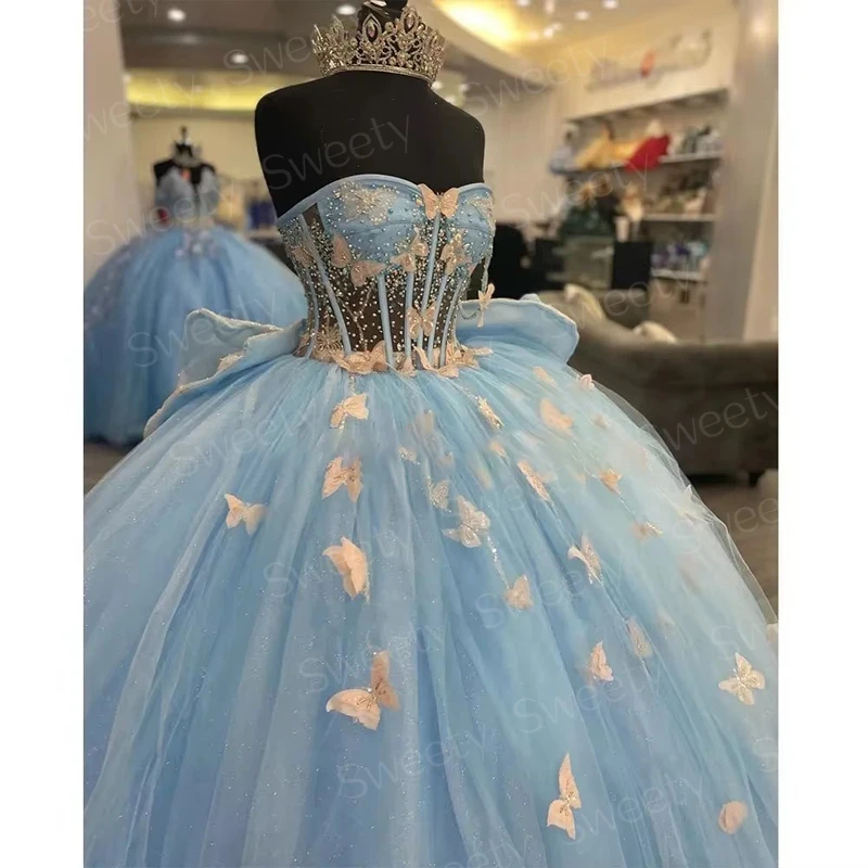 الأميرة فساتين لحضور الحفلات الموسيقية الأورجانزا مع التطريز القوس الدانتيل Ballgown قارب الرقبة بلا أكمام العروس الدانتيل يصل مخصص Vestidos De Fiesta