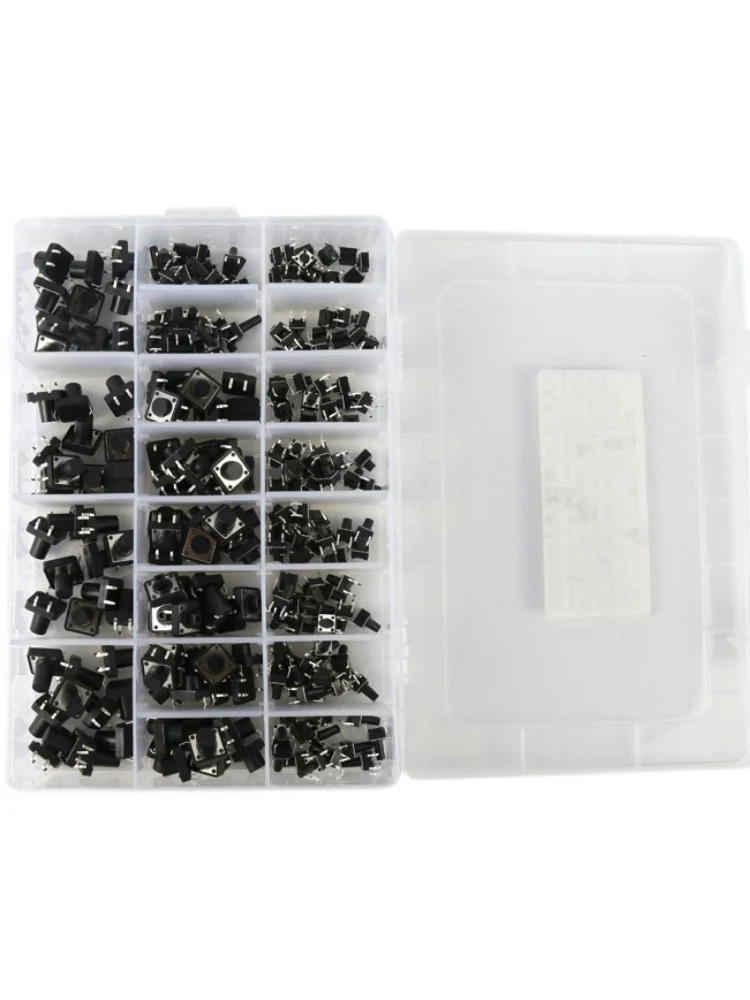 20 kinds of 250 in-line touch switch box pack 6x6mm key 12x12 micro button touch 4 four pins