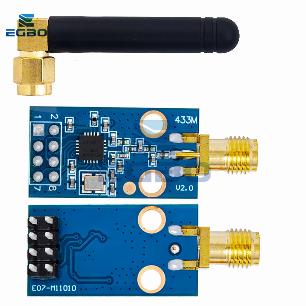 وحدة إرسال واستقبال لاسلكية CC1101 433 ميجا هرتز SPI مع هوائي SMA - نطاق طويل، طاقة منخفضة لـ Arduino، ESP32، IoT، جهاز التحكم عن بعد
