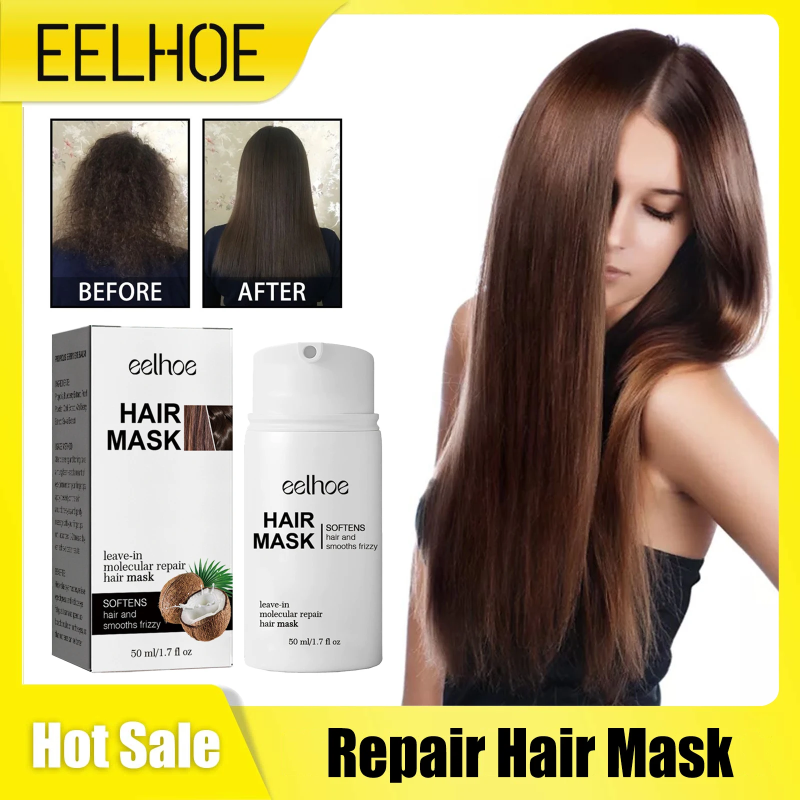 Hair Straightening Mask Nourishing Repair Damaged Frizzy Dry Scalp Treatment Softing Smoothing Glossy Keratin Shiny Hairs Mask