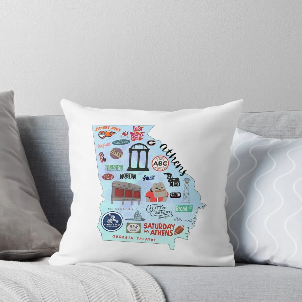 

Athens, Georgia Throw Pillow Elastic Cover For Sofa Pillowcase Cushion pillow cover luxury Pillow Decor