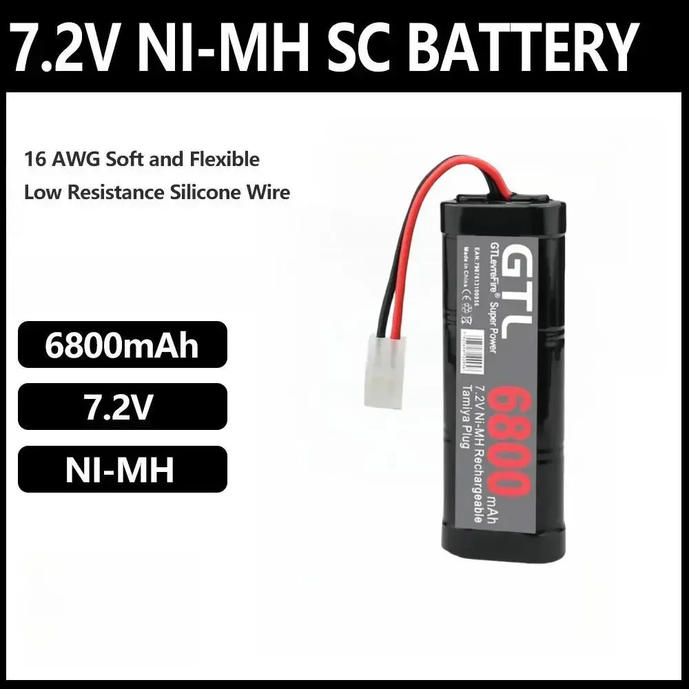 Zupełnie nowy akumulator 7,2 V 6800 mAh SC NiMH do samochodów RC Truck Buggy Boat Tank 7,2 V Ni-Mh Baterias ze złączami Tamiya