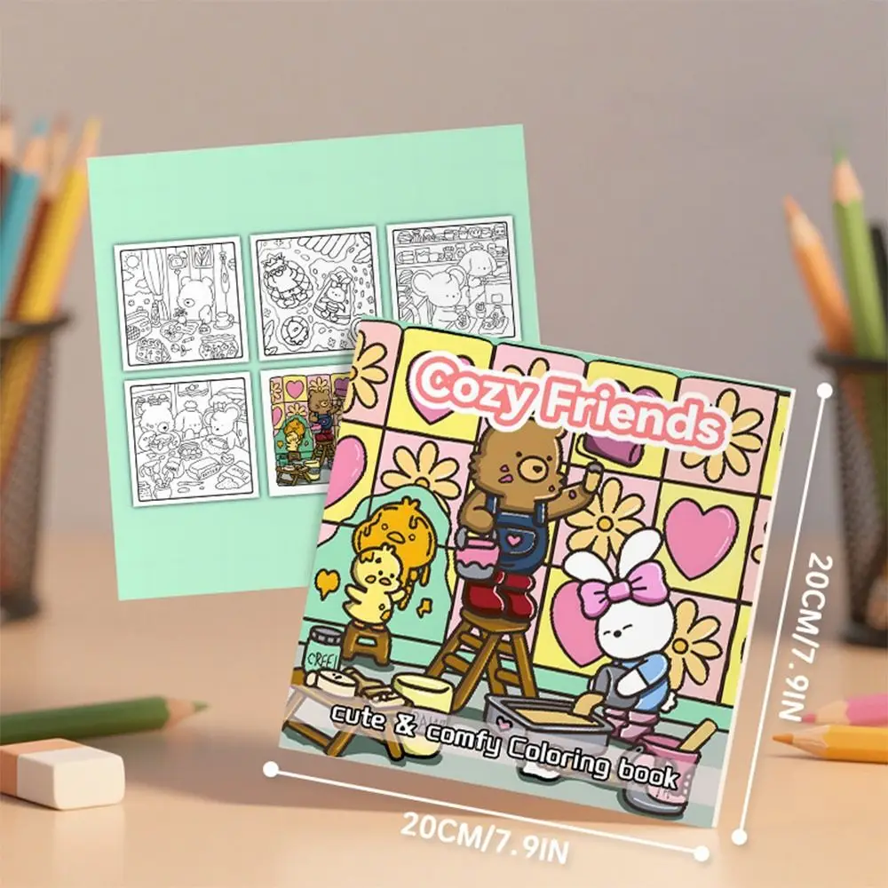 كتاب تلوين كرتوني لطيف، كتاب تعليمي لتخفيف التوتر، رسم خلفي، هدية، كتاب رسم جرافيتي للبالغين والمراهقين