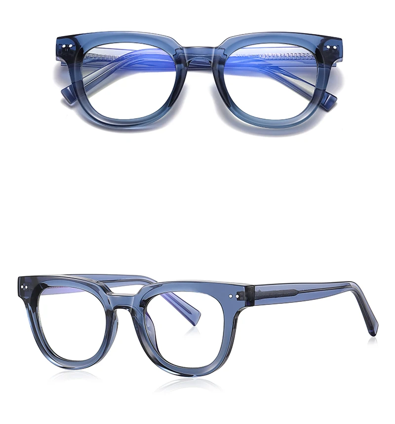 Peekaboo TR90 Anti-Blaulicht-Brille für Herren, Retro-Stil, klare Gläser, optischer Brillenrahmen, Damen, klare Gläser, Nieten, Unisex – Detail 11