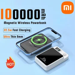 Xiaomi 2024 New 100000mAh Wireless Power Bank Magnetic Qi Portable Powerbank Type C Mini Fast Charger For iPhone Samsung MaCsafe