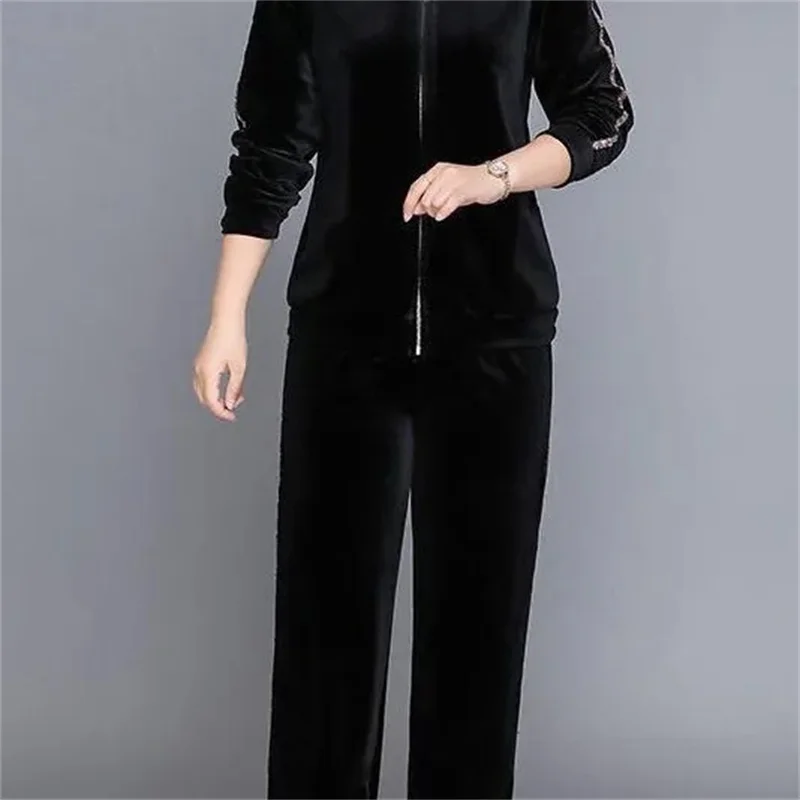 2022 New Elastic Waist Sportswear Suit Female Fashion Middle-Aged And Elderly Mothers Spring Autumn Two Piece Set Women Elegant