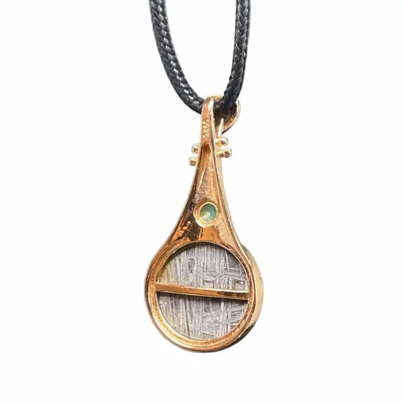 Gibeon Iron Meteorite Pendant Pipa shape Pendant Widmanstatten Pattern Meteorite Necklace Collectible Jewelry Gift LK310