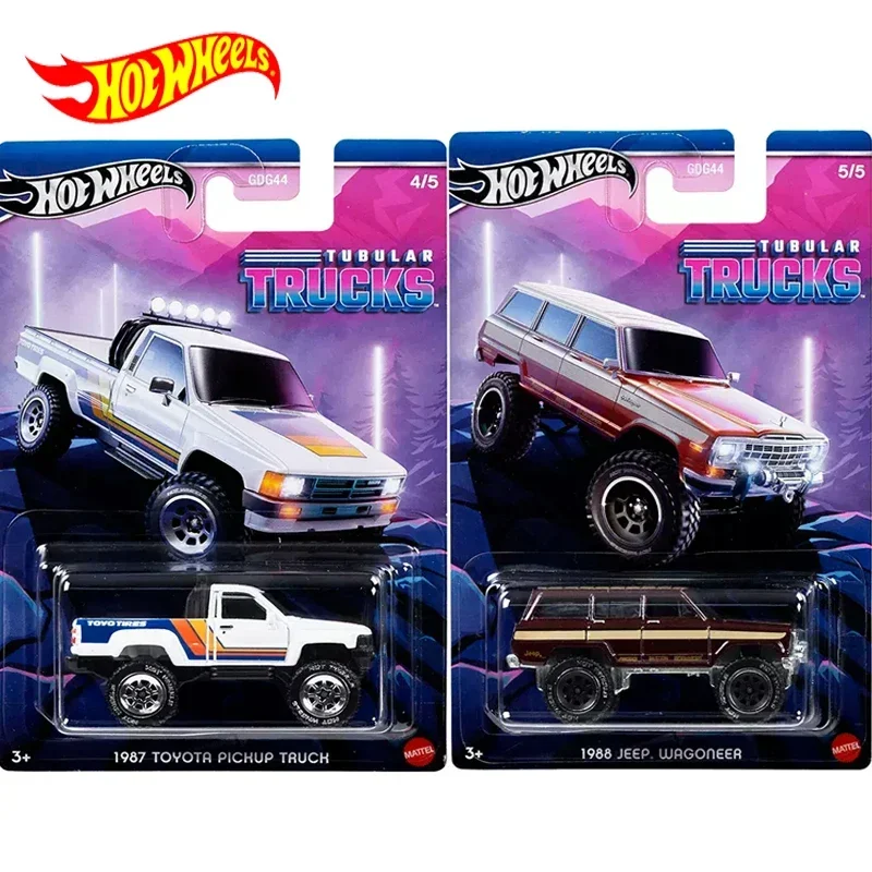 Original Hot Wheels Car Tubular Trucks Toys for Boys 1/64 Diecast Carro Dodge Macho Power Ford Bronco Toyota Pickup Jeep Chevy