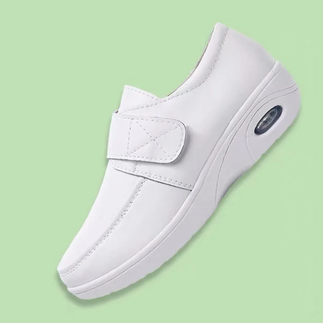 

Белые женские туфли на платформе, повседневные, удобные, легкие, для работы медсестер, модные, без шнурков, нескользящие лоферы, Chaussure Femme