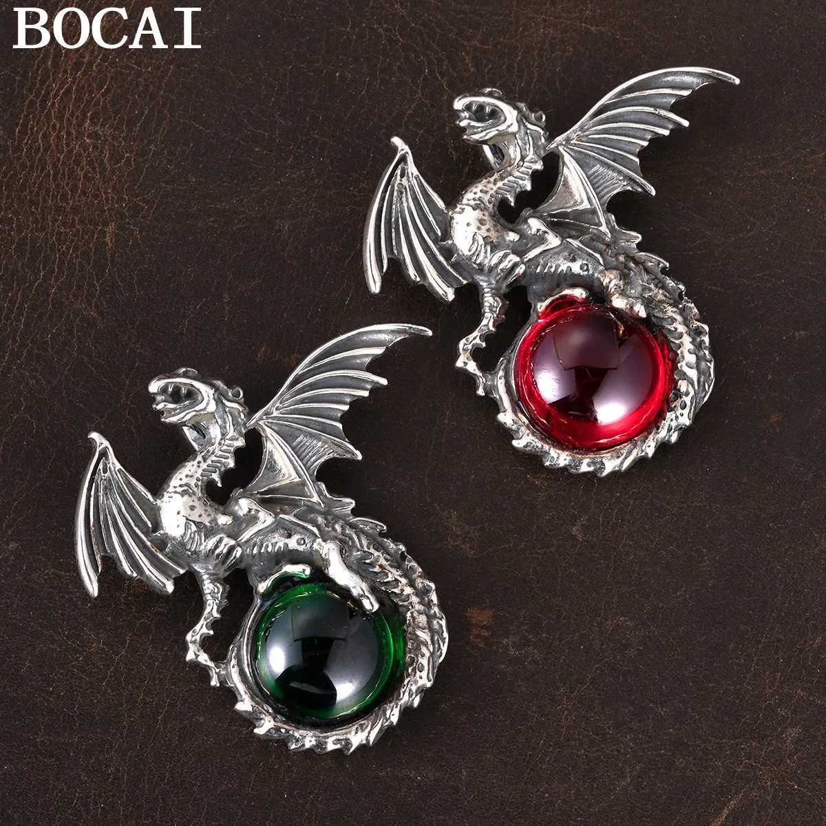

BOCAI NEW S925 Pure Silver Personalized Retro Style Pterosaur Pendant
