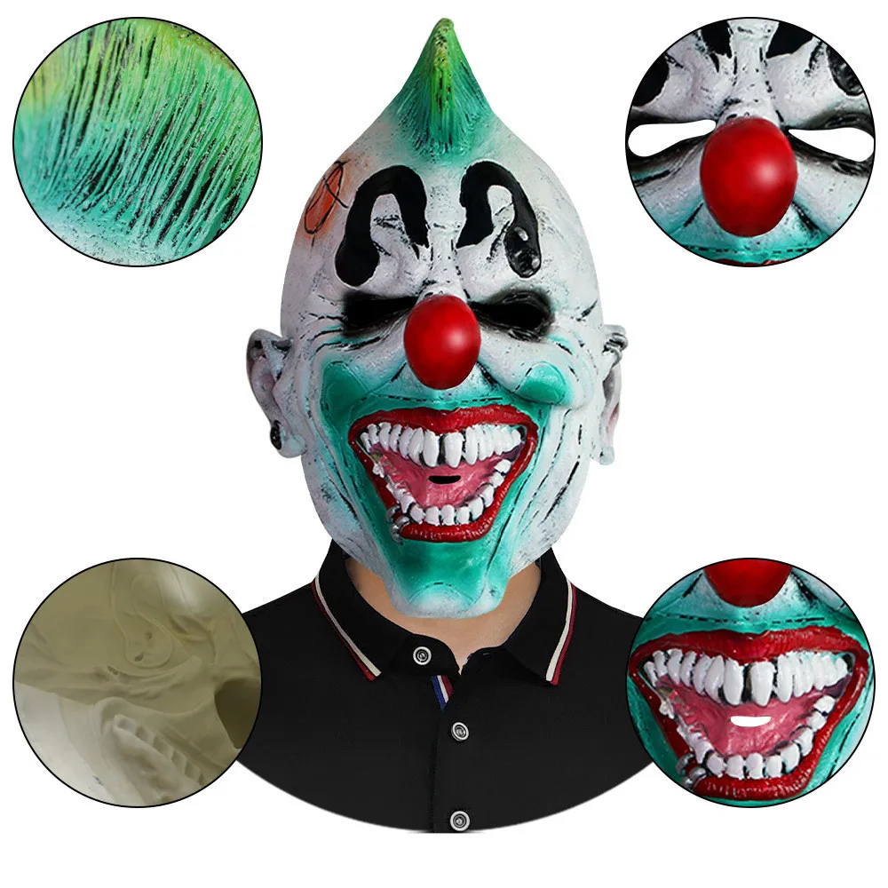 Gruselige Halloween-Clown-Maske aus Latex – Detail 5
