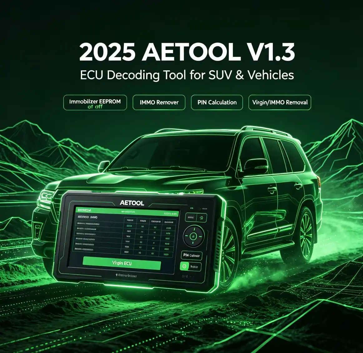 2025 AETOOL V1.3 ECU Decoding Tool Immobilizer EEPROM off IMMO Remover ECU Dump PIN Calculation Virgin/IMMO Removal Device