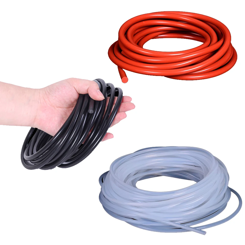 Solid Round Silicone Sealing Strip Soft Rigid Rod High-temperature Resistant Sealing Spline Rubber Weather Stripping 5M