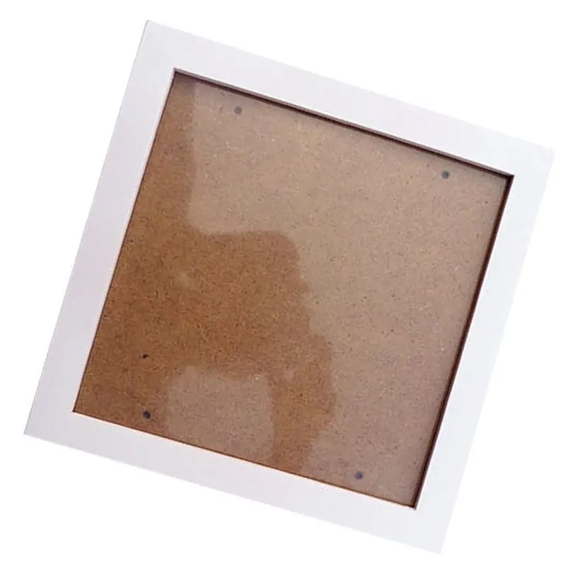 6X Square Thick Pine Wood Photo Frame Wall Picture Frame(White, 6 Inch)-AT36