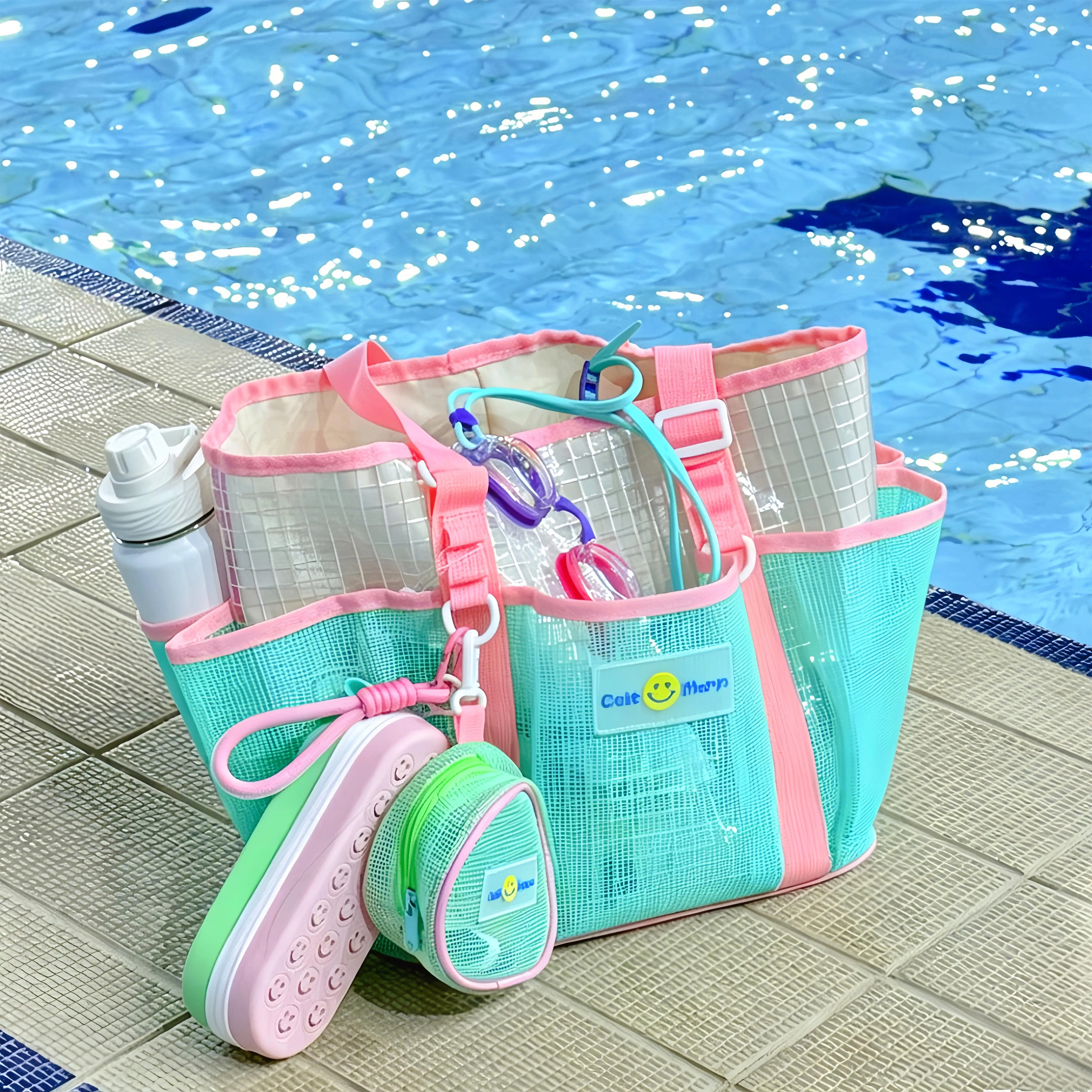 bolsa-de-natacao-de-grande-capacidade-a-prova-d'agua-com-malha-para-viagem-praia-armazenamento-de-roupa-de-banho-com-separacao-de-itens-molhados-e-secos