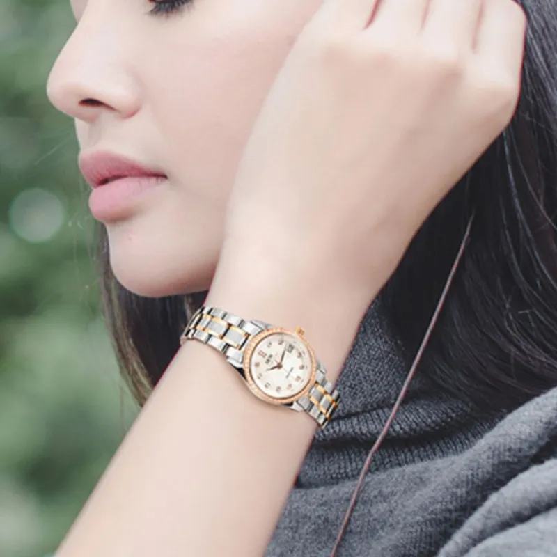 CARNIVAL Brand Luxury Dress Quartz Watch for Women Ladies Waterproof Rose Gold Stainless Steel Wrist Watches Clock Reloj Mujer