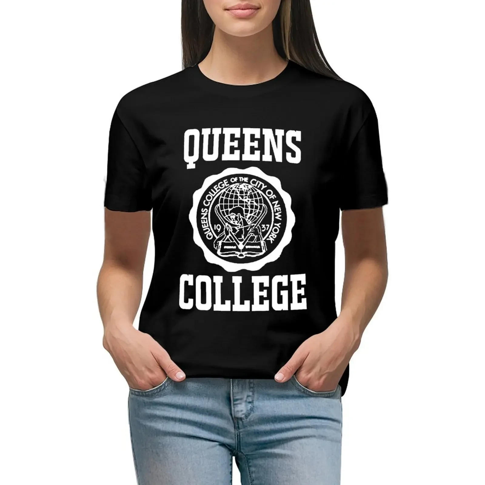 Queens College T-Shirt quick-drying quick drying plus size tops sublime Top Women