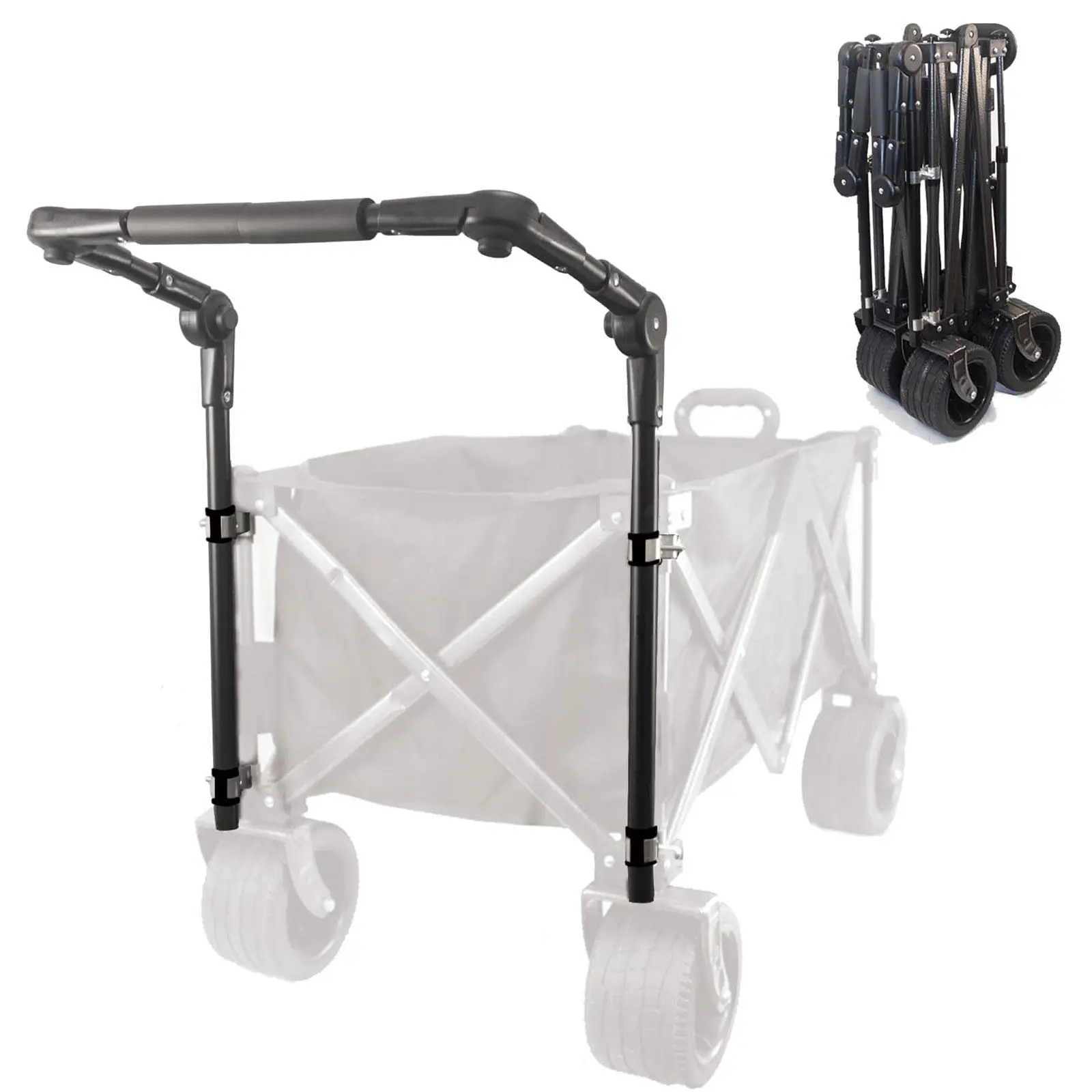 

Easy Installation Push Pull Bar Trolley Handle Durable Replacement Part for Folding Wagon and Garden Cart