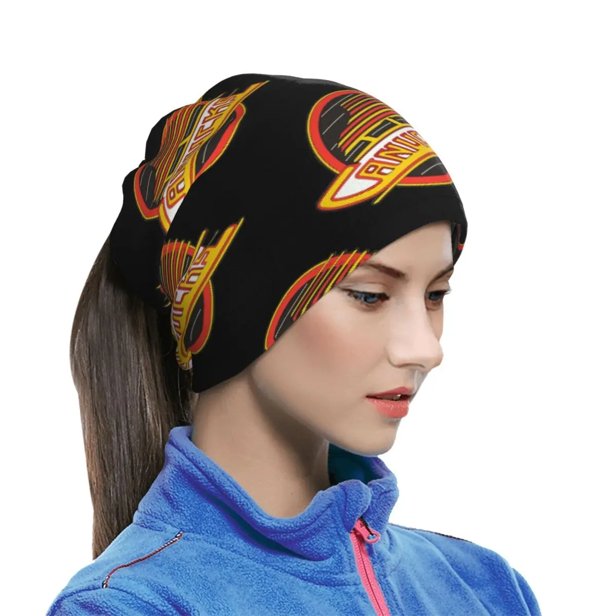 Vancouver Hockey - Retro Canucks Skate Bandana Neck Cover Printed Wrap Scarf Multi-use Headband For Men Women Adult Winter