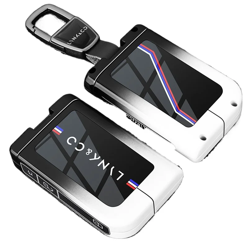 Premium Zinc Alloy Key Cover Case for Lynk & Co 06/01/02/03/05/07/09 EMP (2024) - Protective Key Fob Shell Key Bag Chain