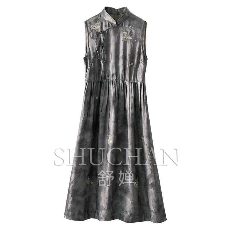 

New Chinese Style Including Silk Cheongsam Collar Jacquard Vest Dress Women 51B0 Vestidos De Fiesta Wedding Dresses for Women