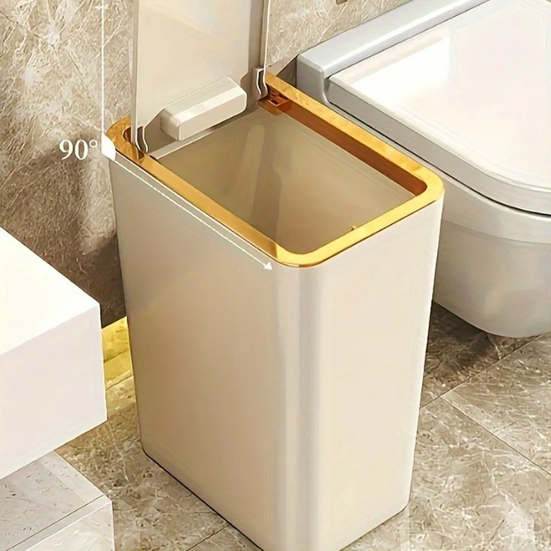 

Slim Narrow Garbage Can Rectangular Dustbin Rubbish Container Trash Can with Lid Kitchen Wastebasket for Kitchen Entryway