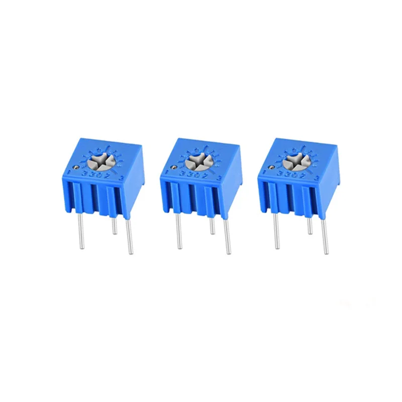 50PCS 3362P Trimmer Potentiometer Variable Resistor Adjustable 100R 1K 2K 5K 10K 20K 50K 100K 1MΩ Multi-Turn Trim Pot 3362 Seri