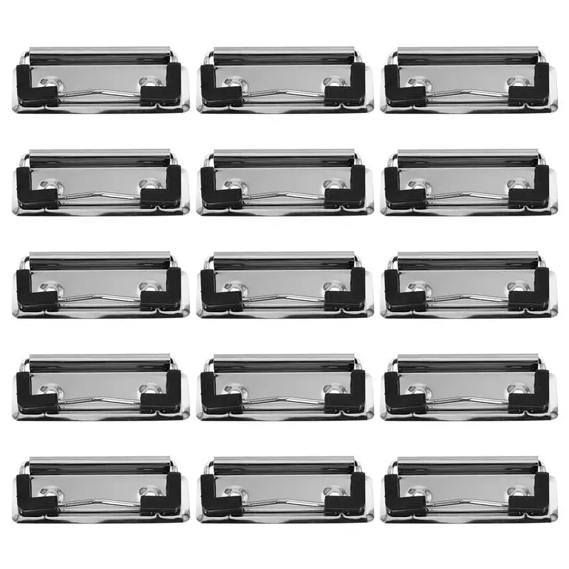 

15pcs 11x17 File Folders Clips Mountable Metal Clip Spring-Loaded File Folder Clamps Office Hardboard Clips Stationery For