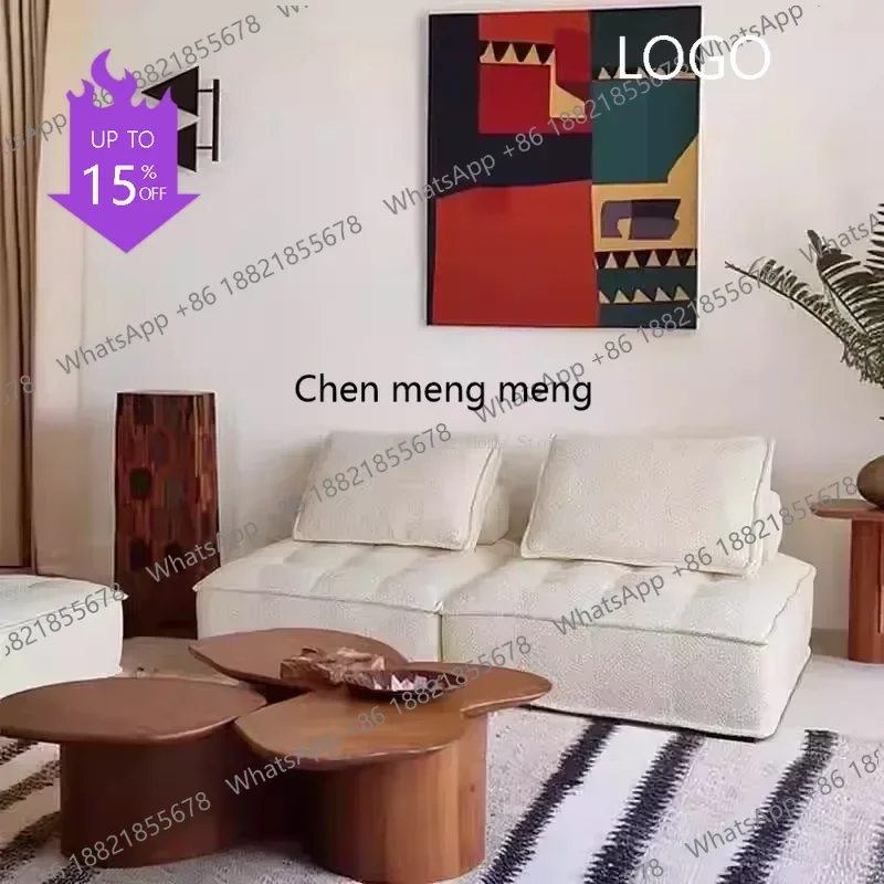 

Q181 Elegant Simple Living Room Sofa Beancurd Block Armless Combination Vacuum Compression Designer Muebles Postmodern Furniture