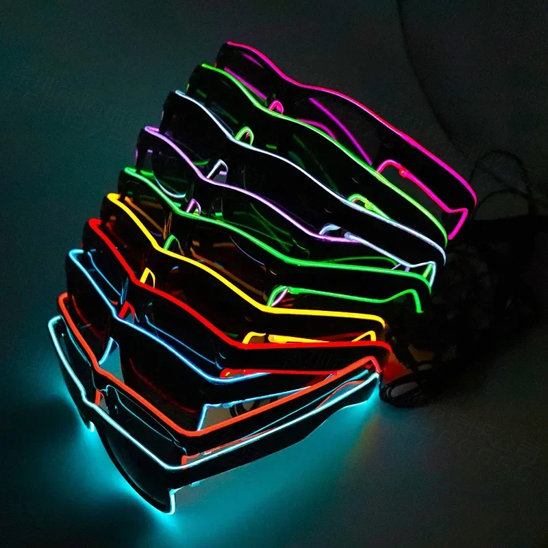 LED color  luminous glasses birthday party sunglasses cold light glasses party supplies performance cheer party luminous props