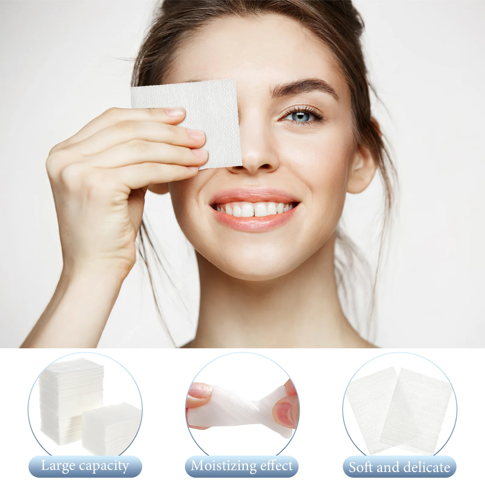عبوتان من وسادات القطن القابلة للتمدد لإزالة مكياج الوجه وأقنعة الوجه المضغوطة الرطبة بحجم السفر #3