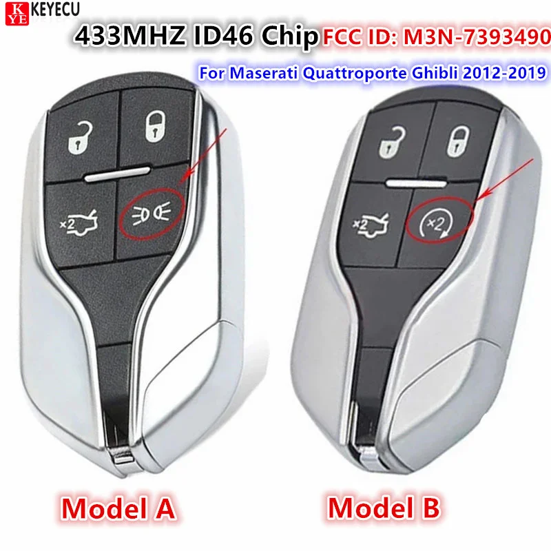 

KEYECU M3N-7393490 for Maserati Quattroporte Ghibli 2014 2015 2016 Levante 2017 18 2019 2020 Smart Keyless Remote Key Fob 433MHz
