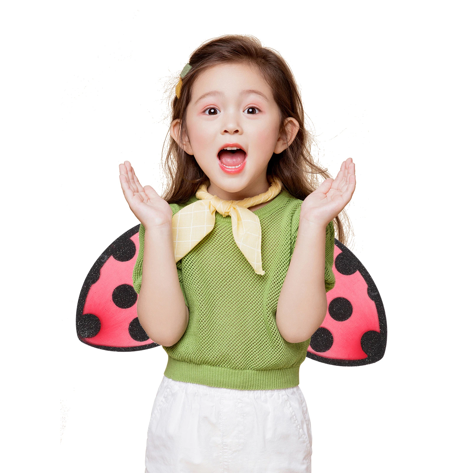 

Ladybug Foldable Kids Performance Props Red Mesh Costume Accessories Portable Storage Stage Party Ladybug Wing For Girl Use