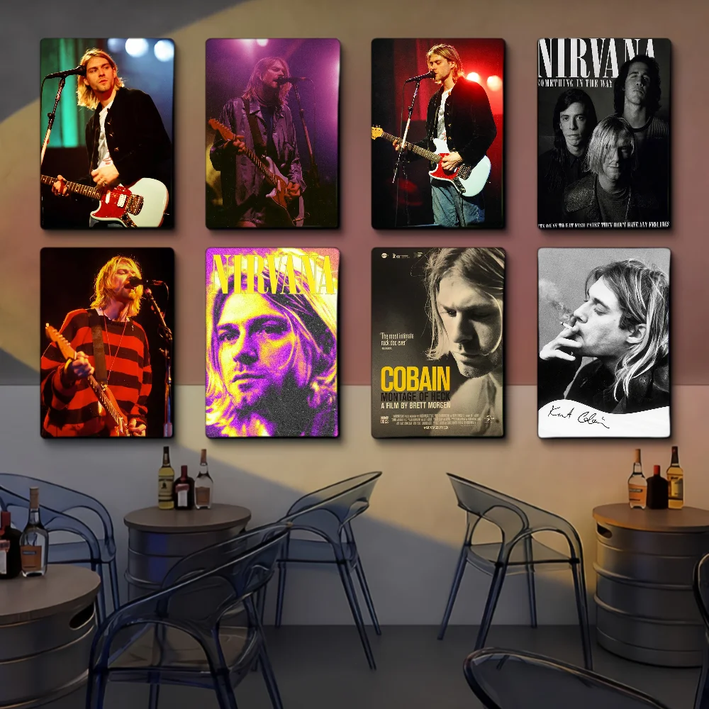 

Singer Kurt Cobain Retro Anime Posters Sticky Vintage Room Home Bar Cafe Decor Kawaii Room Decor